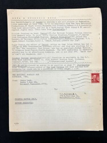 TNFF Vol. 23 N. 6 1964 Nat'l Fantasy Fan Federation zine Fanzine - Picture 2 of 3