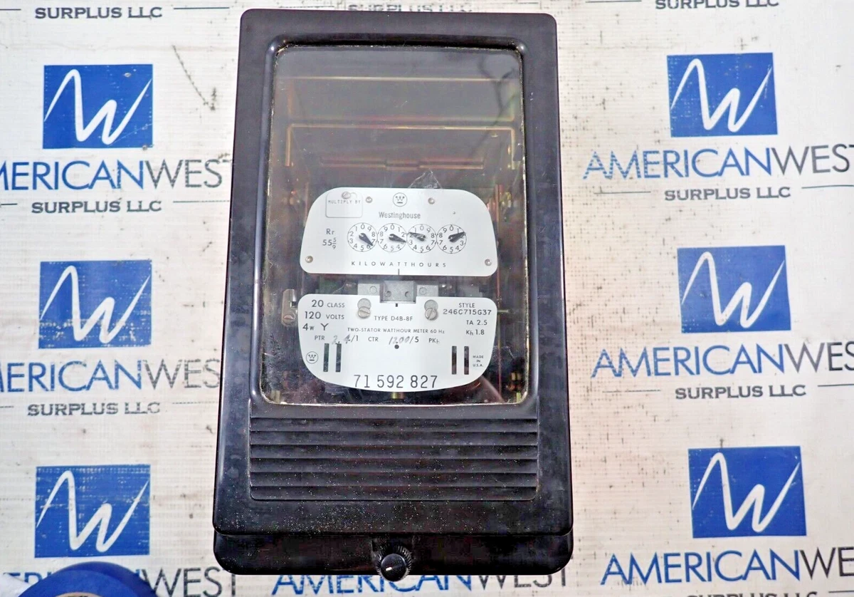 Wattmètre Westinghouse Type CB-F – 2400 PSI 6000/5A 720/120V – Occasion – États-Unis