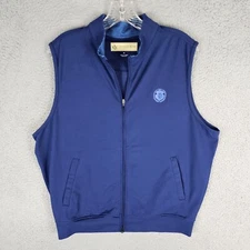 DONALD ROSS Blue Full Zip Performance Golf Vest East Lake Medium