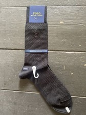Image of Polo Ralph Lauren Socks Black  Pony Logo Egyptian Cotton.
