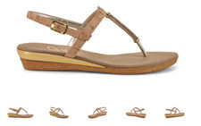 Onex Ava Cork Strappy Toe Post Wedge Sandal Women's sizes 6-11/NEW  
