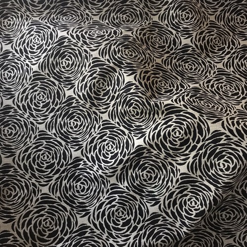 Tessuto per arredo Tespi Swirl,Zoffany,Viscosa/Poliestere,nero/oro antico 11,4mtrs - Foto 9 di 10
