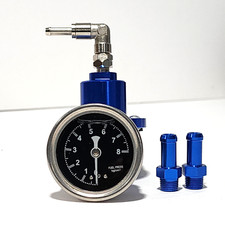 Adjustable Blue Fuel Pressure Regulator Gauge Black Sard For Hond Civic Ek Eg