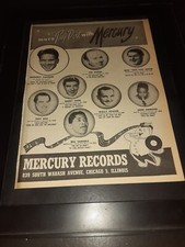 1947 Mercury Records Rare Original Promo Poster Ad Framed! Harry Cool, Tiny Hill