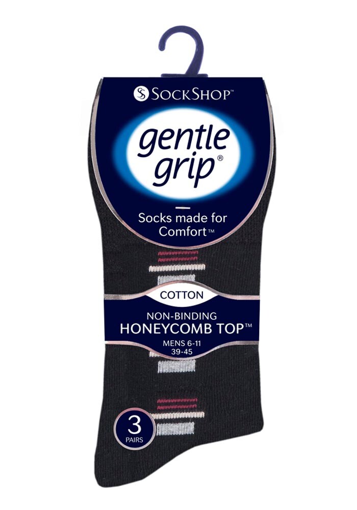 SOCK SHOP Gentle Grip Socken - 6 Paar Herren Baumwollsocken