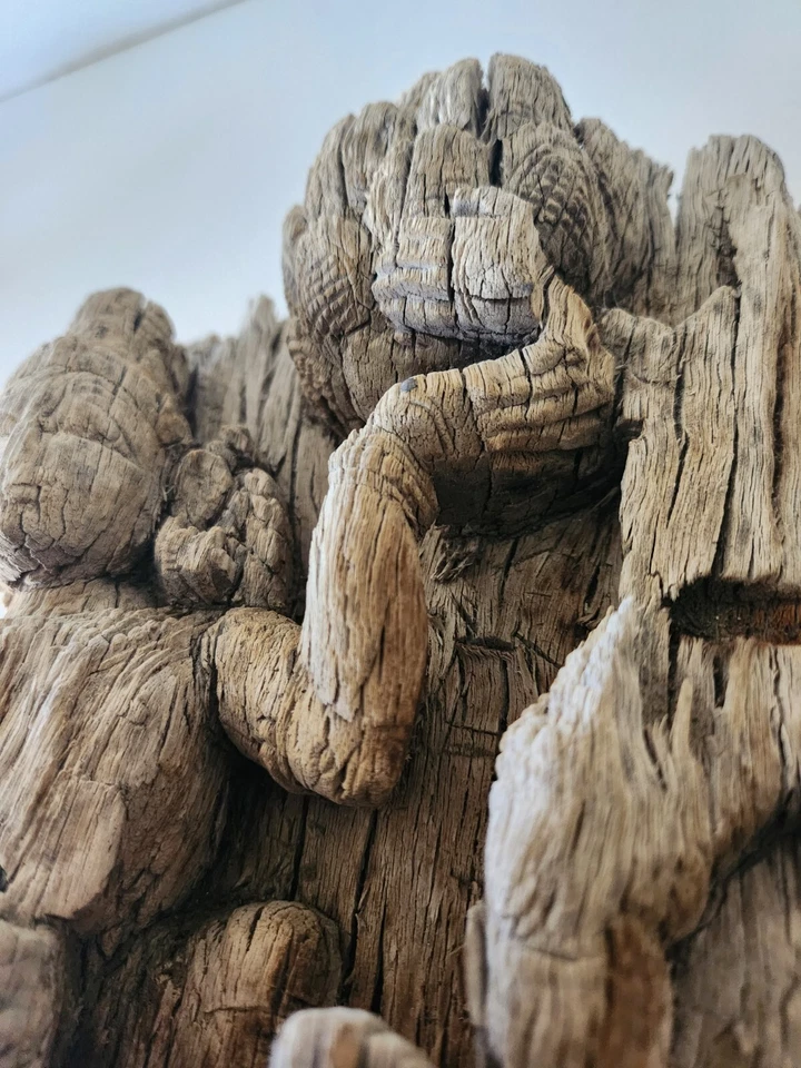 RARE 19th Century Thai Carved Wooden Budda Shrine Heart Wood Of Teak Tree 1800s - Image 3 of 4