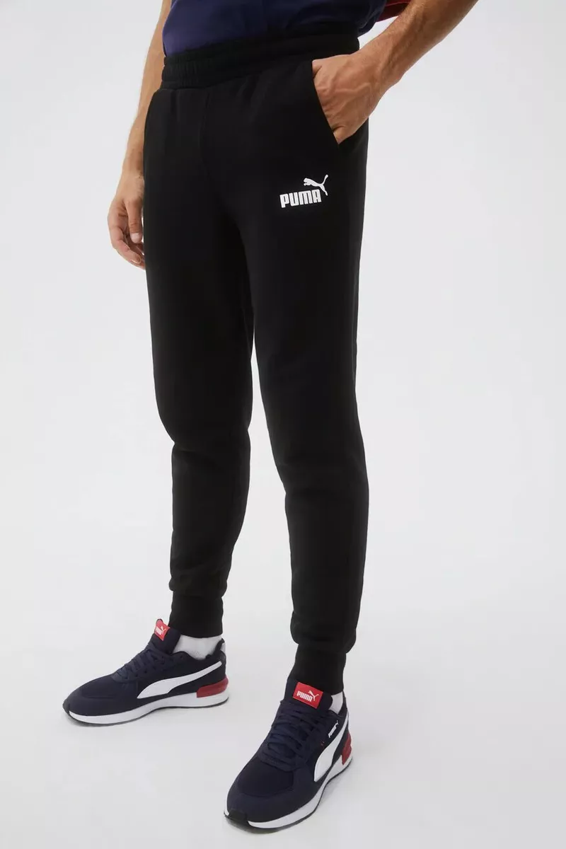 Puma Men's Essential Track Pants Fleece - Black Grey