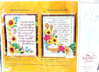 Stitchery Craft Kit Vintage 1979 The Creative Circle Embroidery LOVE'S A COOKIN