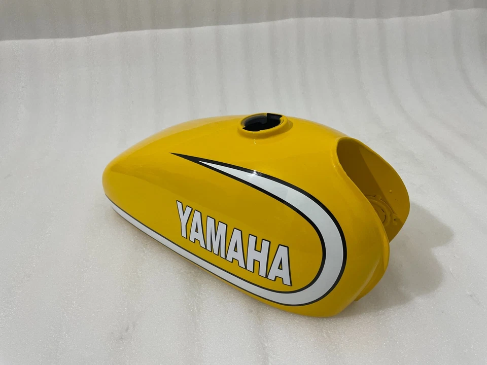 Tanque de combustible de gasolina Yamaha 1974 GT80 1973 GT1 GT MX acero pintado amarillo | apto para Foto 4 de 4
