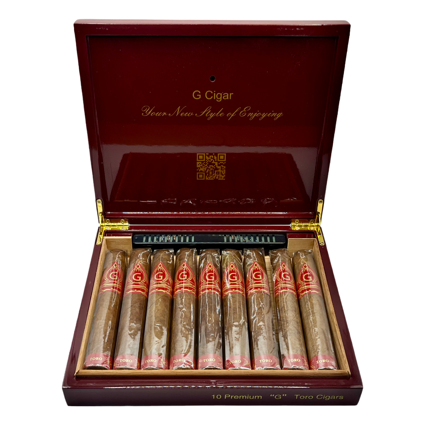 G Cigars Luxury High Quality Cedar Wood Humidor for 10-15 Cigars, (Red, Big)