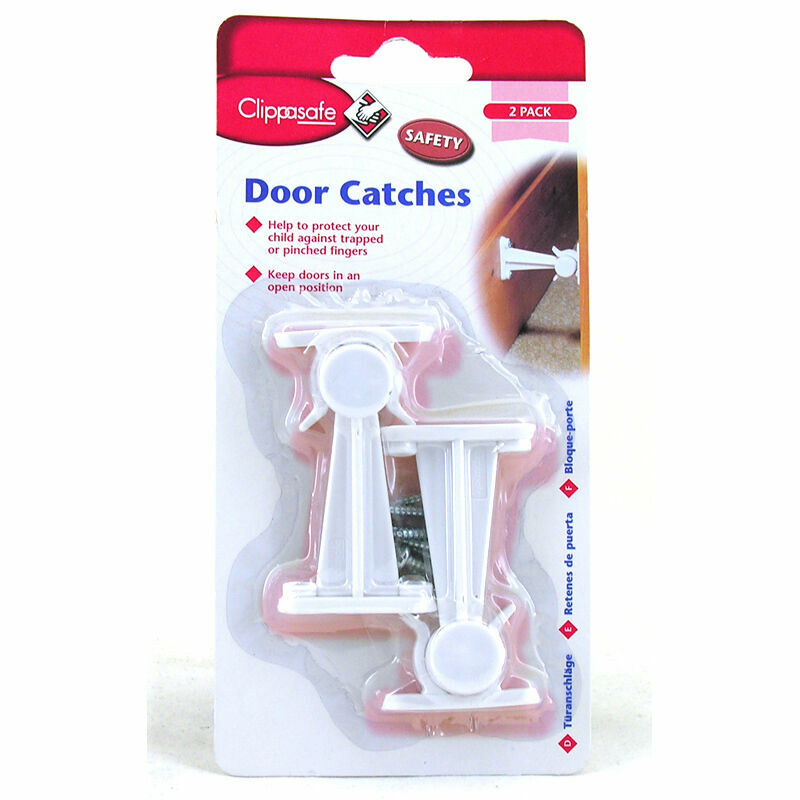Children Safety Clippasafe Door Catches  2 Pack Stop Slamming