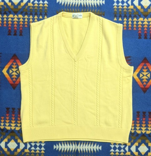 Yellow Cable Knit Sweater Vest 
