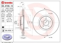 Brembo Bremsscheiben InnenbelüFtet Vorne Rechts Links FüR Volvo C70 II S40 V50