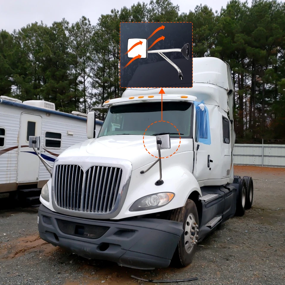 Espejos retrovisores manuales con capó cromado lateral para International Harvester ProStar 2008-2017 Foto 4 de 4