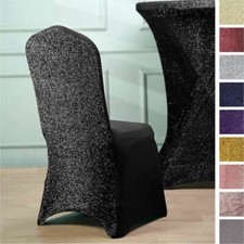 Metallic Spandex STRETCHABLE CHAIR COVERS Wedding Slipcover Decorations Banquet
