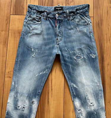 100%ORIG DSQUARED DAN ELASTIC WAIST JEAN JEANS GR.48 STRETCH S74LA0773 F/W 15