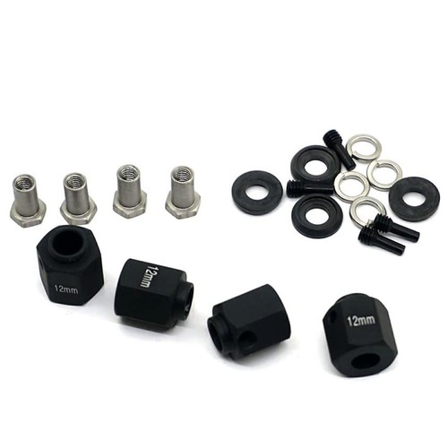 12Mm Hex Wheel Hubs Wheel Spacer For Traxxas Trx-4 1/10 Rc Crawler Car Black - Picture 2 of 4