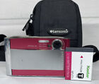 Sony Cyber-shot Dsc-T5 5.1Mp Digital Camera Red Battery Case Japanese Language