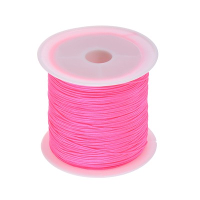 1 Rolle Nylon Perle Faden Knoten Schnur 0.6mm 50Yards Nylon Satinschnüren, Rosa