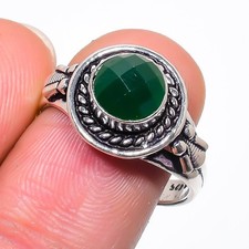 Green Onyx Gemstone 925 Sterling Silver Jewelry All Size Ring For Gift