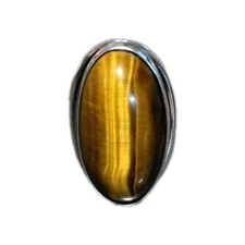 Vintage Tigerseye Ring Sliver 925 Women's