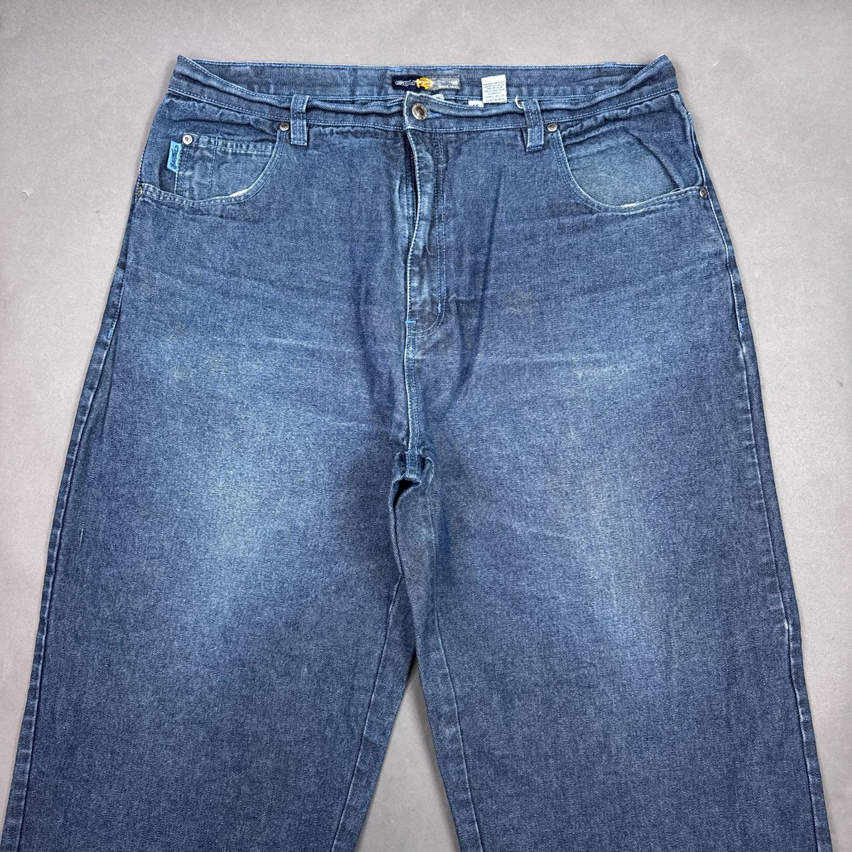 Vintage SouthPole Jeans Men 40x32 Blue Baggy Wide Denim Pant Faded