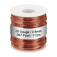 20 Gauge/0.8mm Dia. 367 Feet/112m 1.1 Pound 99.9% Soft Pure Copper Wire