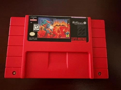 Doom Super Nintendo SNES Authentic & Tested Red Cartridge