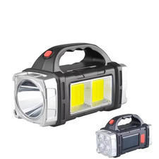USB Rechargeable Solar LED Flashlight COB Work Light Power Bank Camping Lamp