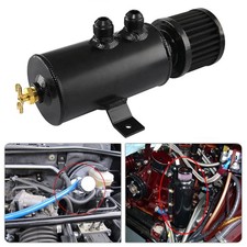 Universal Aluminum Oil Catch Can Reservoir Tank With Breather Filter Baffled Kit