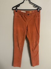 Anthropologie Pilcro the Letterpress Corduroy Skinny Pants Size 29 Orange Fall