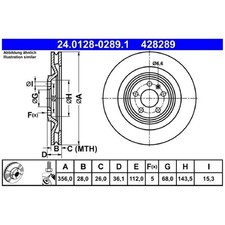 2x ATE Scheibenbremse hinten 95B615601 95B615601D | 801922