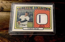 2021 Topps Heritage Aaron Hicks Clubhouse Collection pinstripe Patch NY Yankees