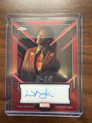 2025 Topps Chrome Deadpool B-15 Red Refractor Auto!!! Wunmi Mosaku. 5/5 BOOKEND