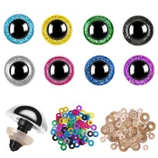 160Pcs 16Mm Safety Eyes for Amigurumi Glitter Plastic Safety Eyes for Crochet wi