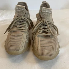 Steve Madden Maxima Sz 8 M Beige Glitter Rhinestone Blush Chunky Sneakers
