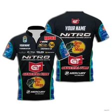 Personalized Nitro General Tire Race Tournament Jersey Bowling Zip Short Sleeve