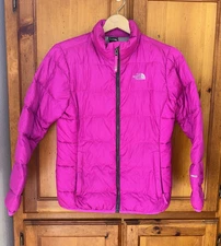 The North Face Girl's XL 18 Andes Down Jacket Hot Pink Puffer Quilted CHQ7 READ