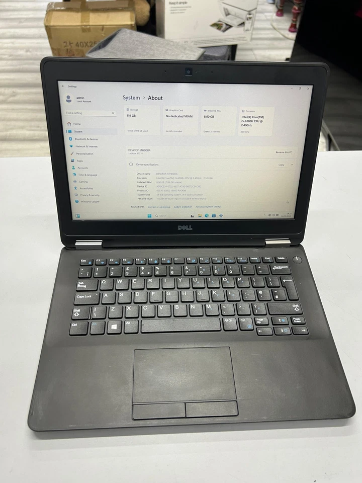 Dell Latitude E7270 i5-6300U 2.40GHz 8GB Ram 128GB SSD Windows 11 Webcam Laptop - Image 4 of 4