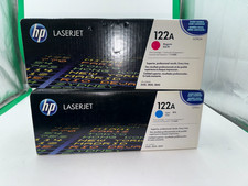 LOT OF 2 -Genuine HP 122A -Magenta and Cyan Toner - New, sealed, OEM!