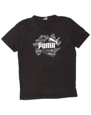 Puma Mens Graphic T-Shirt Top Medium Black Cotton AF06