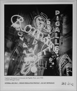 Roger Schall. Enseignes lumineuses de Pigalle Paris 1935. Tirage prepress