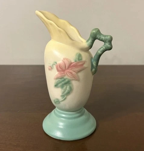 VTG Hull Art Pottery Woodland Ewer Pitcher Matte Yellow Chartreuse W3-5 1/2” EUC