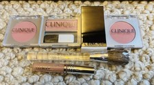 Lot Of Clinique Eyeshadow Blush Brush Lipgloss Set New Small Size