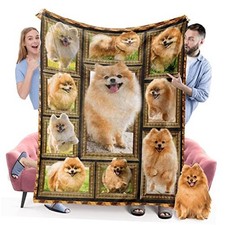 Blanket, Fleece Throw Blanket for Couch Bed, Soft Cozy 50 x 60in Pomeranian Dog