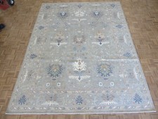 9'1 x 11'10 Hand Knotted Gray Peshawar Oriental Rug G16505