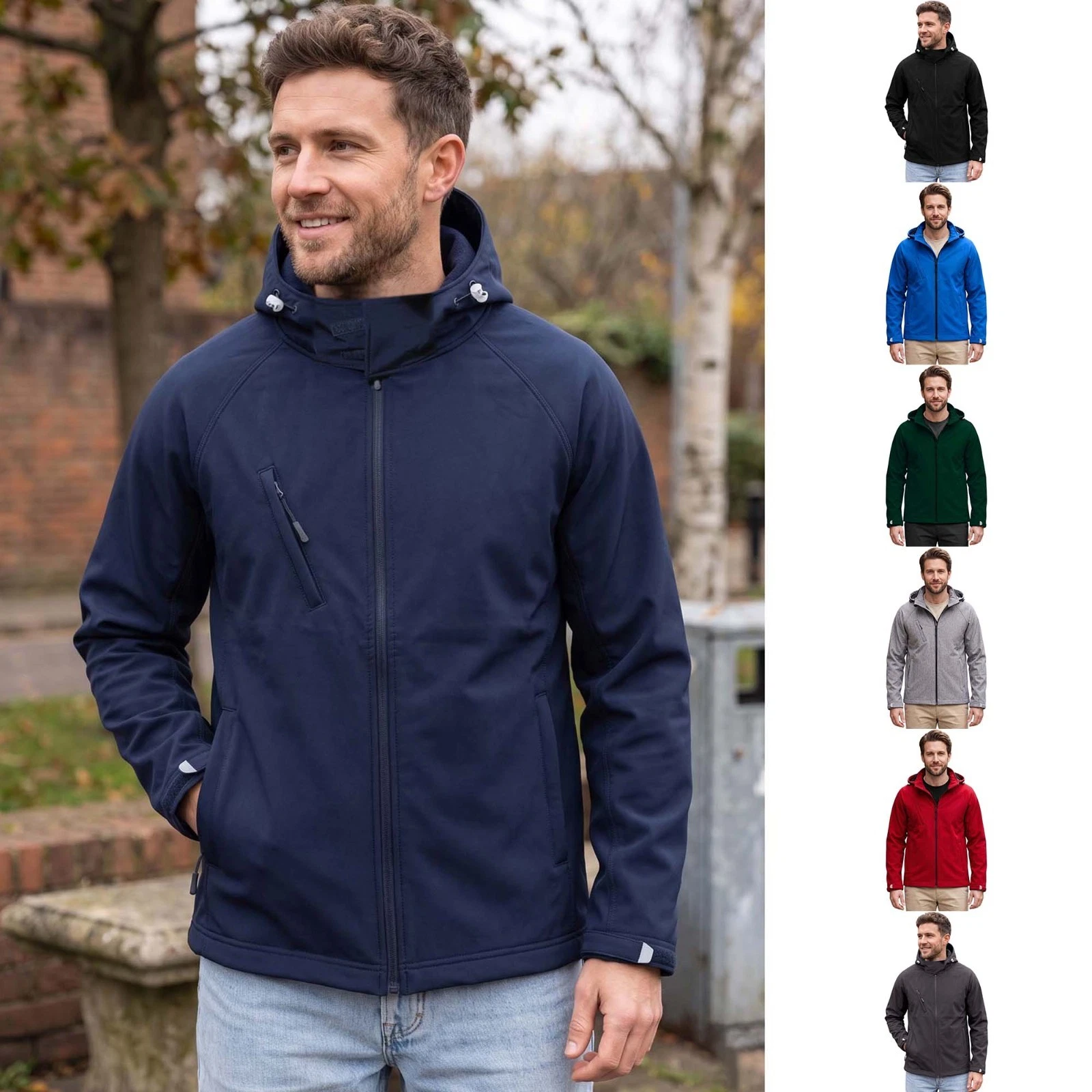 Mens Detachable Hooded Softshell Jacket Water-Resistant Breathable Outdoor Coat
Opens in a new windo