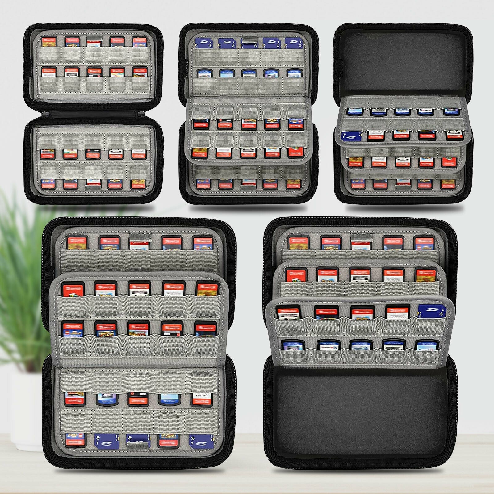 80 Game Case Card Holder Storage Bag for Nintendo Switch/Vita /SD Card Cartridge