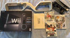 Nintendo Wii Black MotionPlus Bundle System Console Games Controllers And More