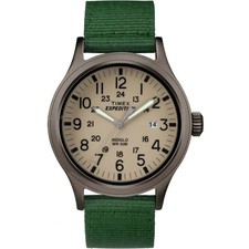 Timex TW4B06800, Men's Expedition Scout Green Fabric Watch, Date, Indiglo, NEW